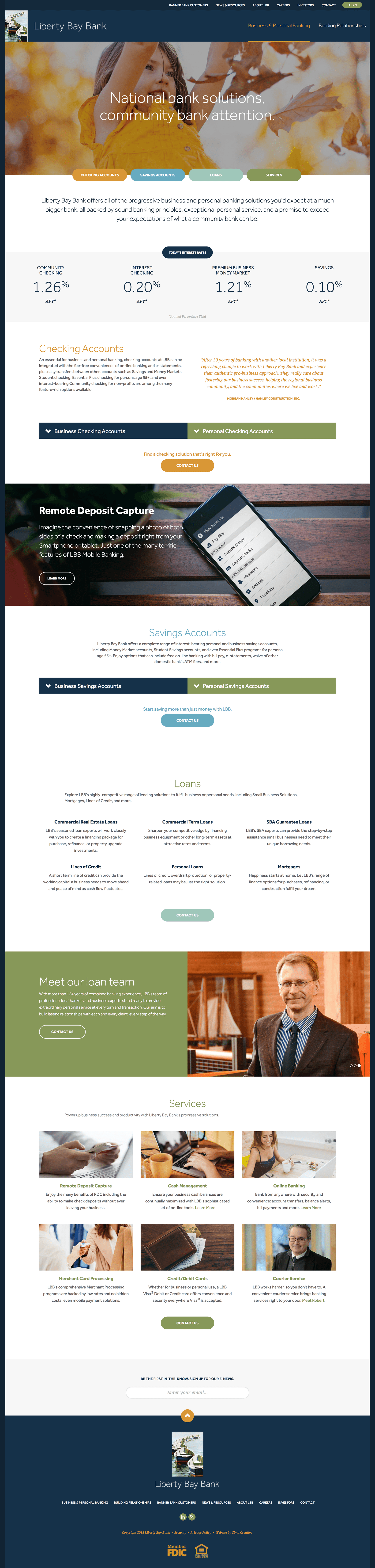 WordPress website - Liberty Bank