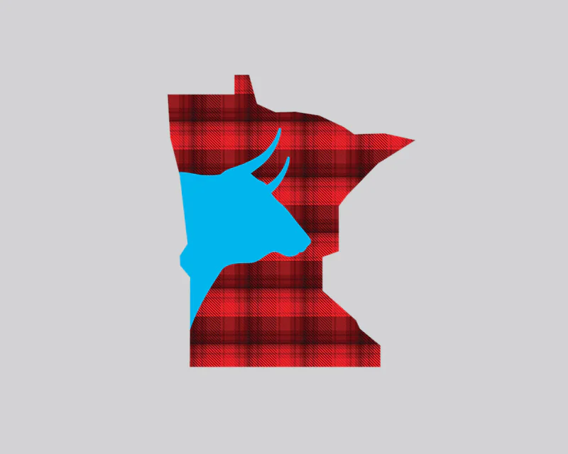 Shape of Minnesota with Babe the Blue Ox (illustration by Dan Woychick)